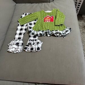 Toddler ruffle pant suit